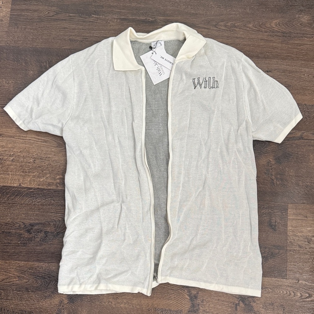 With Jean Cream Short Sleeve Top